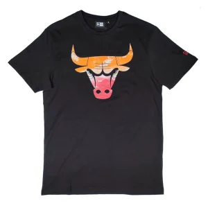 Camiseta manga corta Chicago Bulls «NBA Sky Print» de New Era en Negro