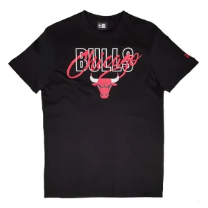 Camiseta manga corta Chicago Bulls «Script» de New Era en Negro