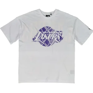 Camiseta manga corta Lakers «NBA Infill Logo» Oversized de New Era en Blanco