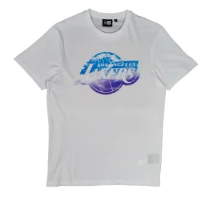 Camiseta manga corta Lakers "NBA Sky Print" de New Era en Blanco