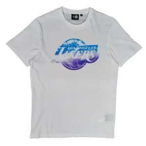 Camiseta manga corta Lakers «NBA Sky Print» de New Era en Blanco
