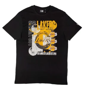 Camiseta manga corta Los Angeles Lakers "NBA Basketball Graphic" de New Era en Negro