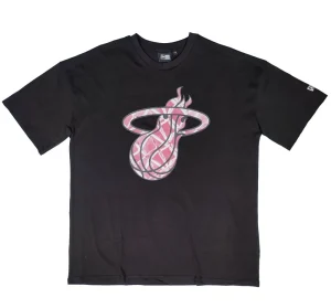 Camiseta manga corta Miami Heat "NBA Infill Logo" Oversized de New Era en Negro