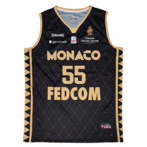 Camiseta Mike James AS Monaco Basket Spalding Negra