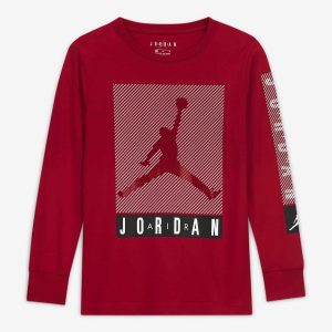 CAMISETA ML NIKE AIR JORDAN JUMPMAN BLINDS JUNIOR RED.