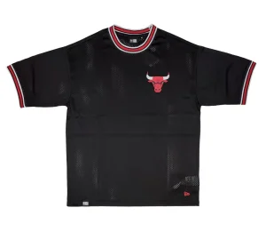 Camiseta NBA Mesh Chicago Bulls Logo Oversized New Era Negra