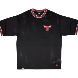 Camiseta NBA Mesh Chicago Bulls Logo Oversized New Era Negra