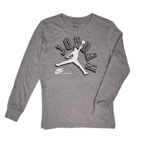 Camiseta Nike Air Jordan Jumpman Manga Larga Junior Gris.