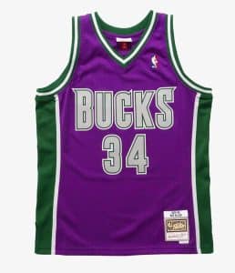 CAMISETA RAY ALLEN MILWAUKEE BUCKS 2001-02- SWINGMAN MORADA
