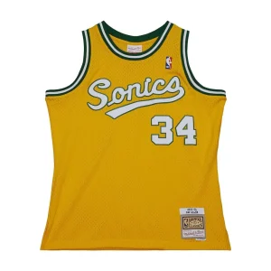 Camiseta Ray Allen Seattle Supersonics 2003-04 Mitchell and Ness Swingman Amarilla