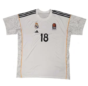 Camiseta Real Madrid Baloncesto de Serge Ibaka - Calentamiento Euroliga Adidas 2024-25