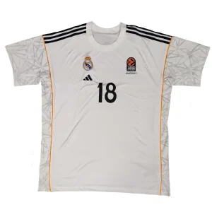 Camiseta Real Madrid Baloncesto de Serge Ibaka – Calentamiento Euroliga Adidas 2024-25