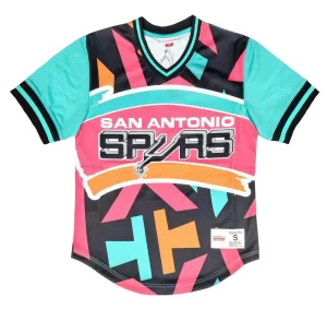 Camiseta San Antonio Spurs "NBA Jumbotron" Mesh V-Neck de Mitchell & Ness