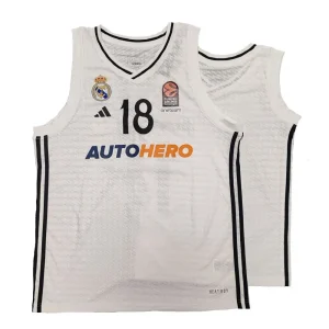 Camiseta Serge Ibaka Real Madrid Baloncesto Adidas Junior primera equipación blanca 2024-25 Euroliga