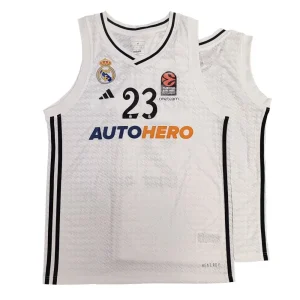 Camiseta Sergio Llull Real Madrid Baloncesto Adidas Junior primera equipación blanca 2024-25 Euroliga