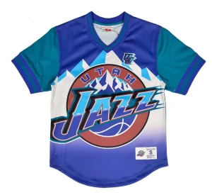 Camiseta Utah Jazz "NBA Jumbotron" Mesh V-Neck de Mitchell & Ness