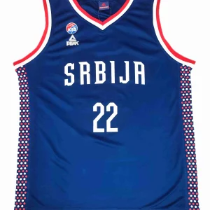 Camiseta Vasilije Micic Serbia – Peak Paris 2024 azul