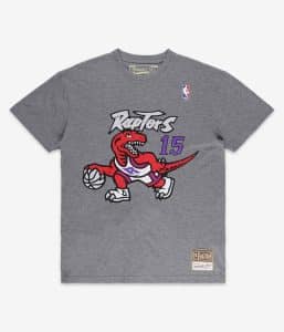 Camiseta Vince Carter Toronto Raptors Mitchell and Ness N&N gris