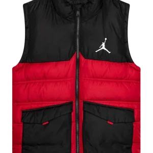 Chaleco Jordan JB Puffer negro y rojo
