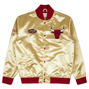 CHAQUETA CHICAGO BULLS NBA SATIN GOLD MITCHELL AND NESS