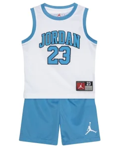 Conjunto camiseta y pantalón corto JDN Jordan 23 Jersey Set para niño blanco