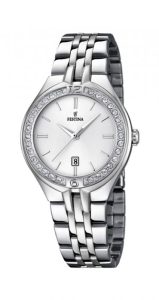 Reloj Festina de mujer con piedras esfera plata