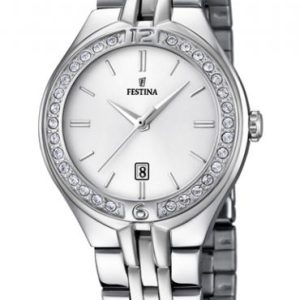 Reloj Festina de mujer con piedras esfera plata