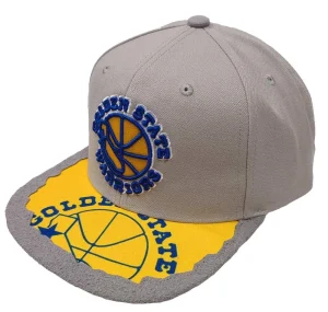 Gorra plana Golden State Warriors "NBA Munch Time" Gris Mitchell and Ness