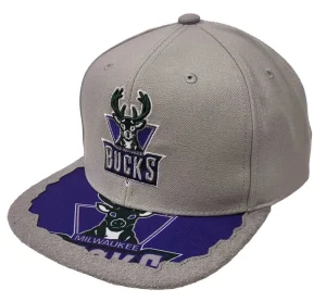 Gorra plana Milwaukee Bucks "NBA Munch Time" Gris Mitchell and Ness