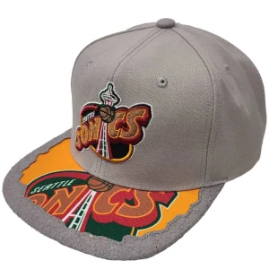 Gorra plana Seattle Supersonics «NBA Munch Time» Gris Mitchell and Ness