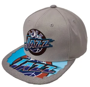 Gorra plana Utah Jazz "NBA Munch Time" Gris Mitchell and Ness
