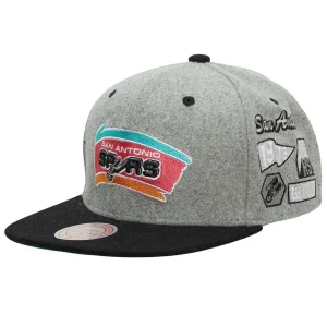Gorra plana San Antonio Spurs NBA Melton Patch Mitchell and Ness
