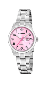 Reloj Calypso Señora de Acero con esfera rosa | K5873