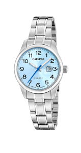 Reloj Calypso Señora de Acero con esfera azul | K5873