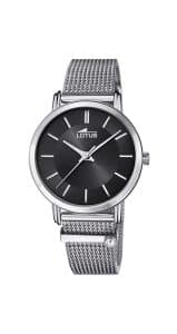 RELOJ LOTUS ACERO MALLA MILANESA ESFERA NEGRA