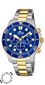 RELOJ LOTUS CABALLERO CHRONO BICOLOR ESFERA AZUL