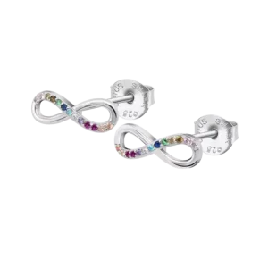 Pendientes Infinitos con piedras de color PLata Lotus Silver