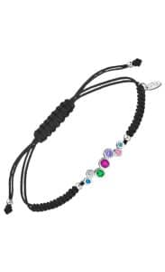 Pulsera de Plata y macramé con piedras de colores Lotus Silver