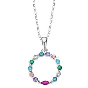 Collar de Plata con colgante de colores Lotus Silver