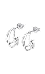 Lotus Silver Pendientes Aros de Plata Triples