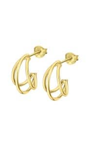 Lotus Silver Pendientes Aros de Plata Chapada Triples
