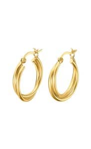 Lotus Silver Pendientes Aros Chapados