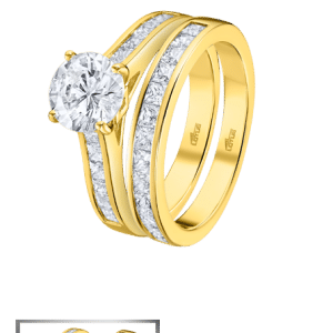 ANILLO DE PLATA BAÑADA EN ORO DOBLE ARO