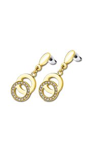 Pendientes de acero con baño de oro alianzas Lotus Silver