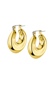 Lotus Style Pendientes de Acero Aros dorados