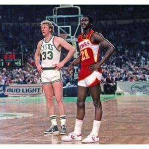 MINI POSTER DOMINIQUE WILKINS VS LARRY BIRD