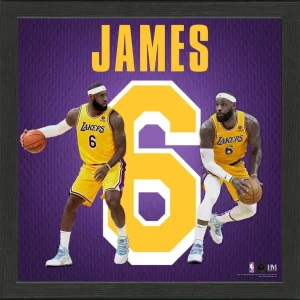 Poster Enmarcado James Lebron «Impact Jersey Frame» Los Angeles Lakers NBA