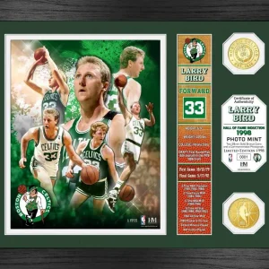 Poster Enmarcado Larry Bird en Boston Celtics «Hall of Fame» NBA