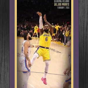 Poster Enmarcado Lebron James «Record Puntuacion» NBA en Los Angeles Lakers 2023