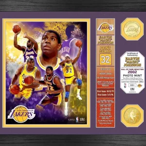 Poster Enmarcado Magic Johnson con Lakers «Hall of Fame» NBA